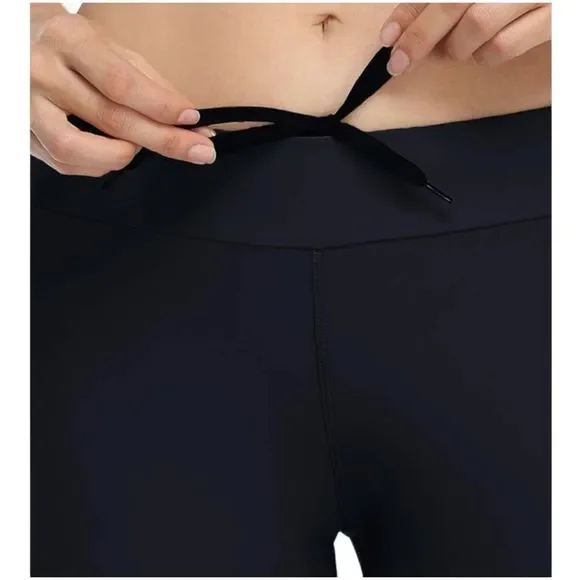 Hilor Womens High Waist UV Rash Guard Pants Crop Swim Capri Tights Plus Size 18 - Picture 3 of 9